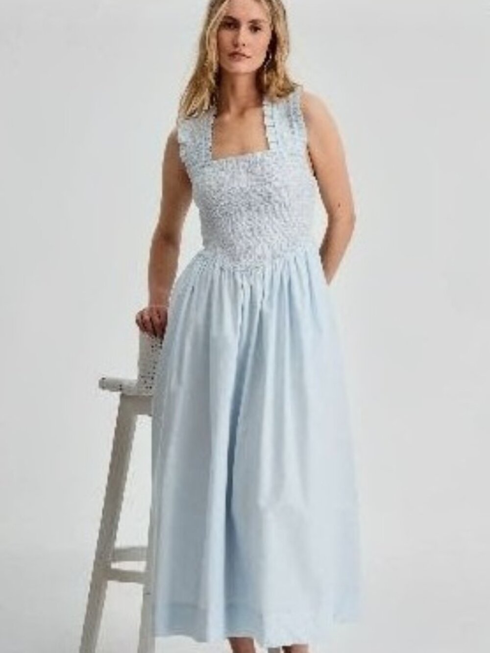 On 34th smocked cross back maxi dress. New w tag.